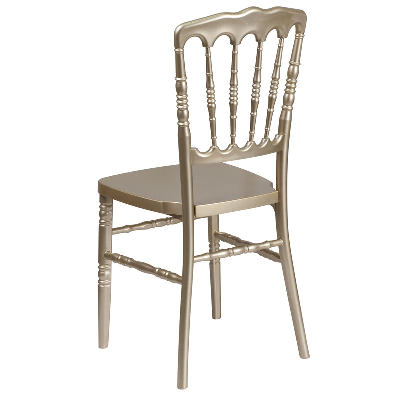 SINGLEWAVE Series Gold Resin Stacking Napoleon Chair