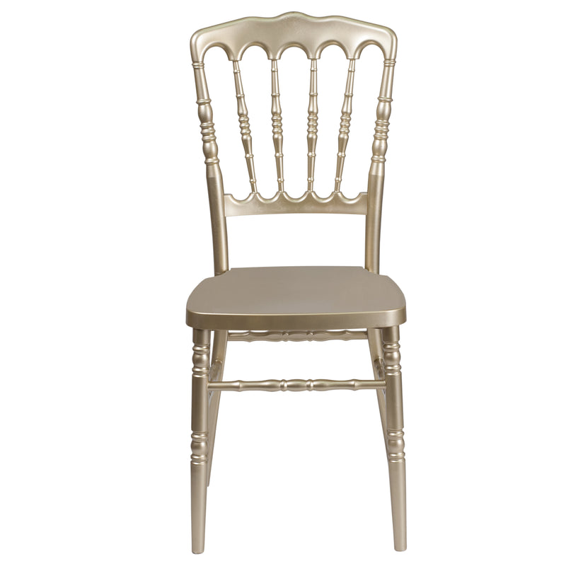 SINGLEWAVE Series Gold Resin Stacking Napoleon Chair