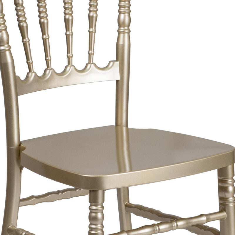 SINGLEWAVE Series Gold Resin Stacking Napoleon Chair