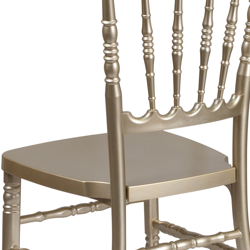 SINGLEWAVE Series Gold Resin Stacking Napoleon Chair