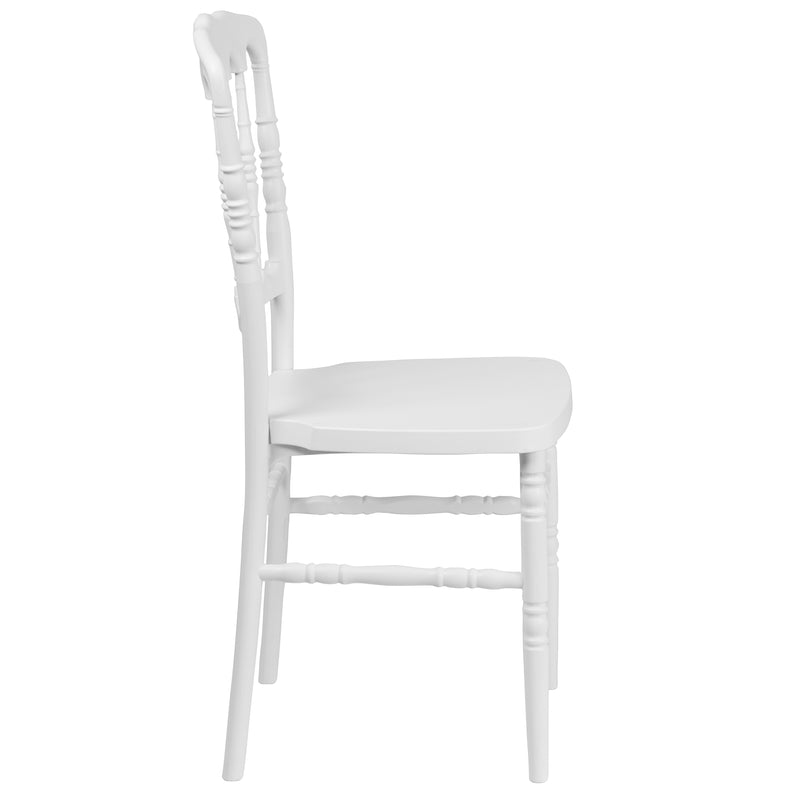 SINGLEWAVE Series White Resin Stacking Napoleon Chair