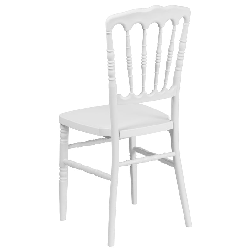 SINGLEWAVE Series White Resin Stacking Napoleon Chair