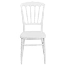 SINGLEWAVE Series White Resin Stacking Napoleon Chair
