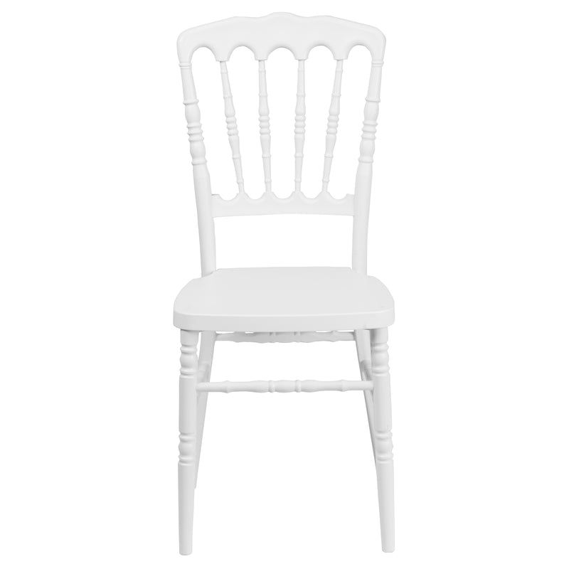 SINGLEWAVE Series White Resin Stacking Napoleon Chair