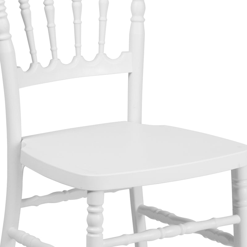 SINGLEWAVE Series White Resin Stacking Napoleon Chair