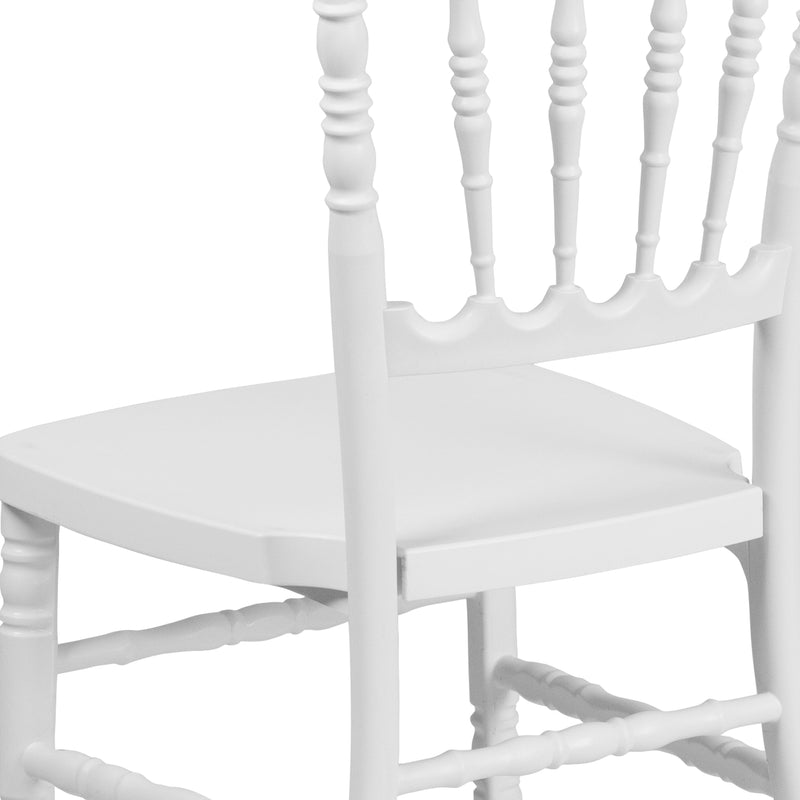 SINGLEWAVE Series White Resin Stacking Napoleon Chair