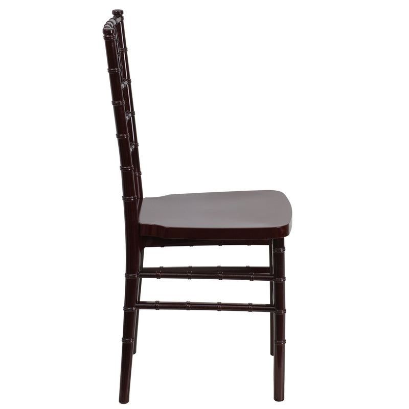 SINGLEWAVE PREMIUM Series Mahogany Resin Stacking Chiavari Chair