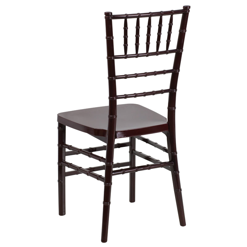 SINGLEWAVE PREMIUM Series Mahogany Resin Stacking Chiavari Chair