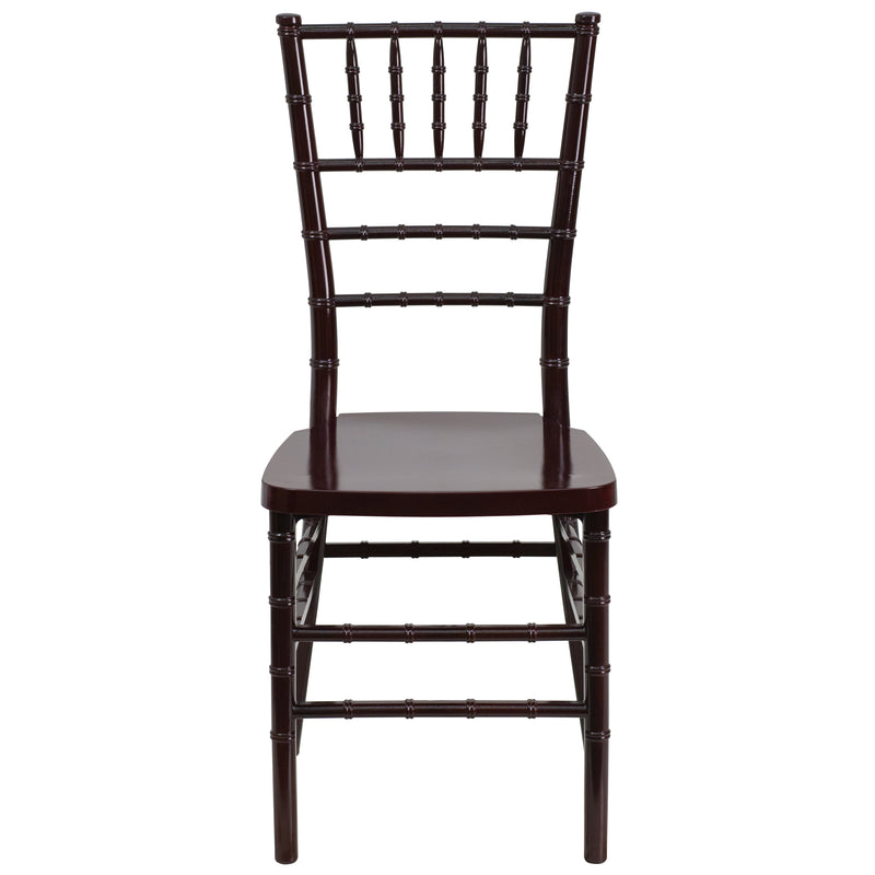 SINGLEWAVE PREMIUM Series Mahogany Resin Stacking Chiavari Chair