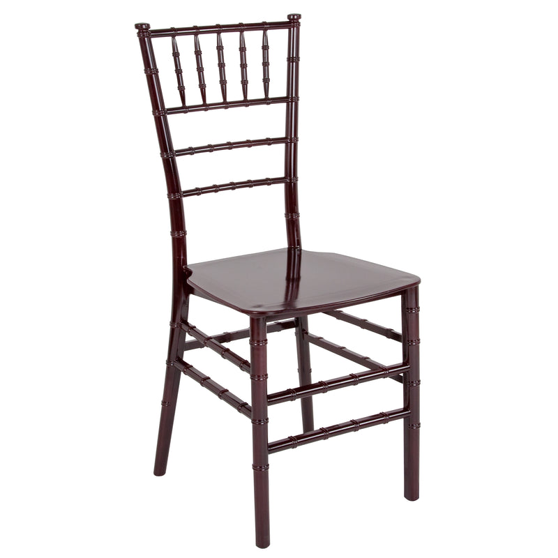 SINGLEWAVE Series Mahogany Resin Stacking Chiavari Chair