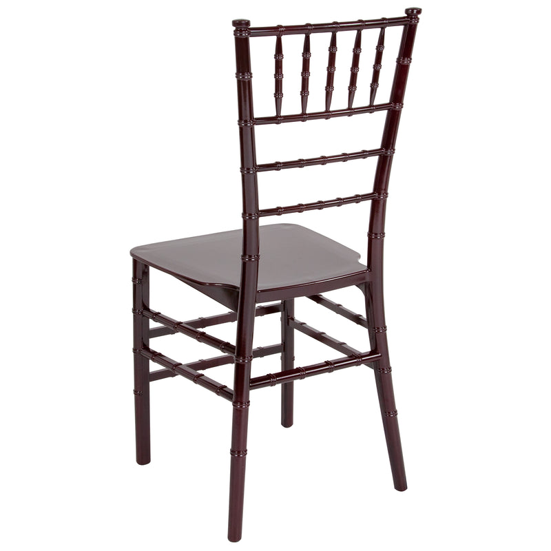 SINGLEWAVE Series Mahogany Resin Stacking Chiavari Chair