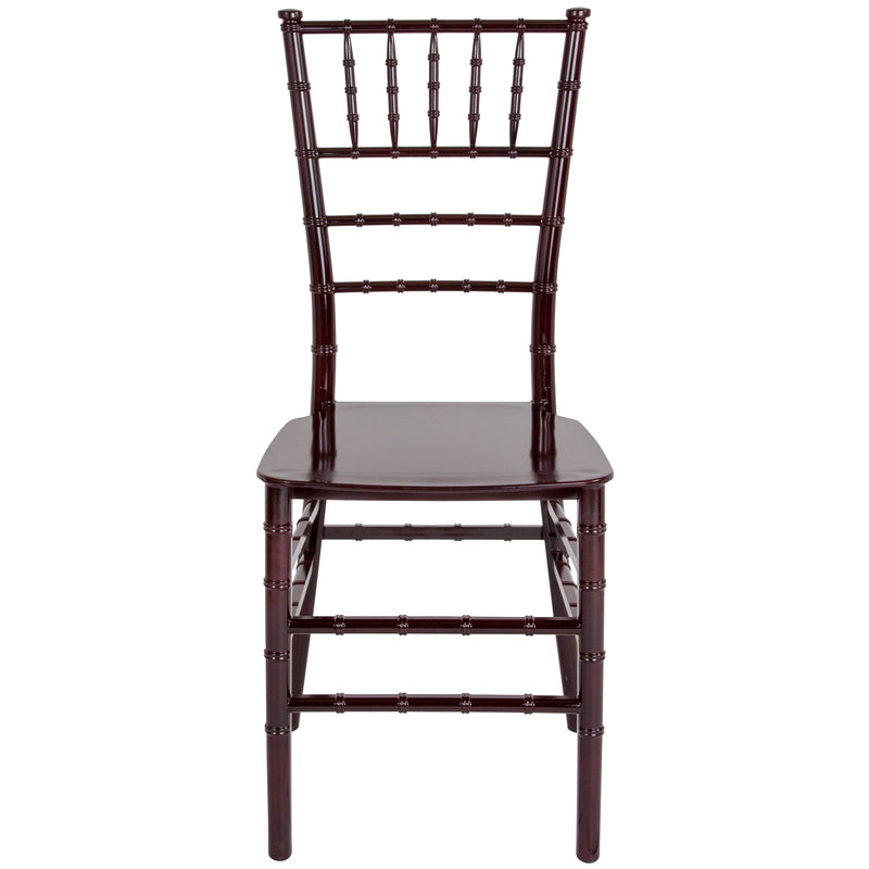 SINGLEWAVE Series Mahogany Resin Stacking Chiavari Chair