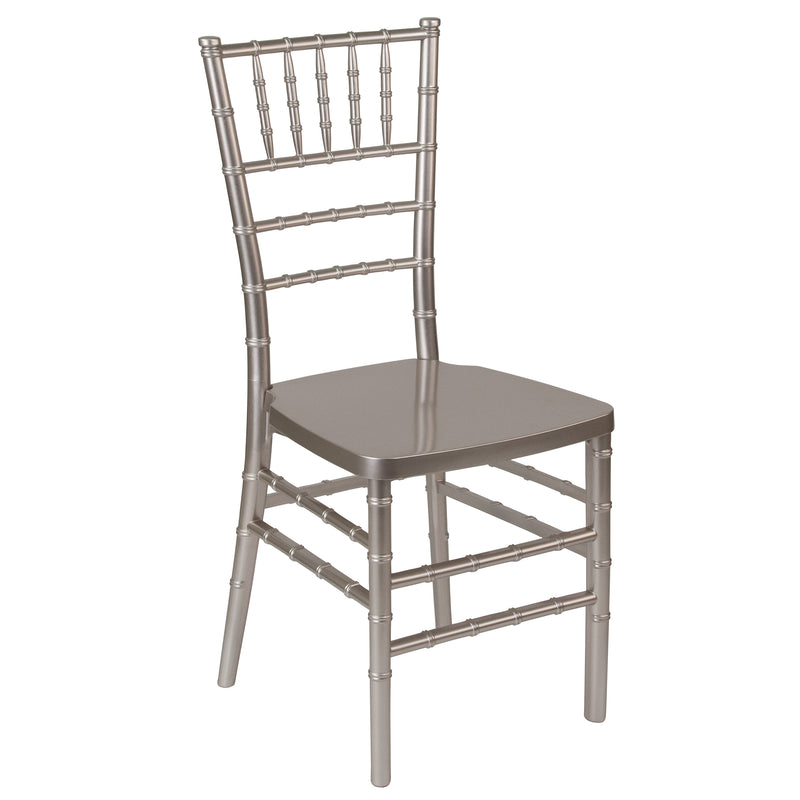 SINGLEWAVE PREMIUM Series Pewter Resin Stacking Chiavari Chair