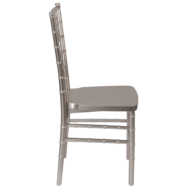 SINGLEWAVE PREMIUM Series Pewter Resin Stacking Chiavari Chair