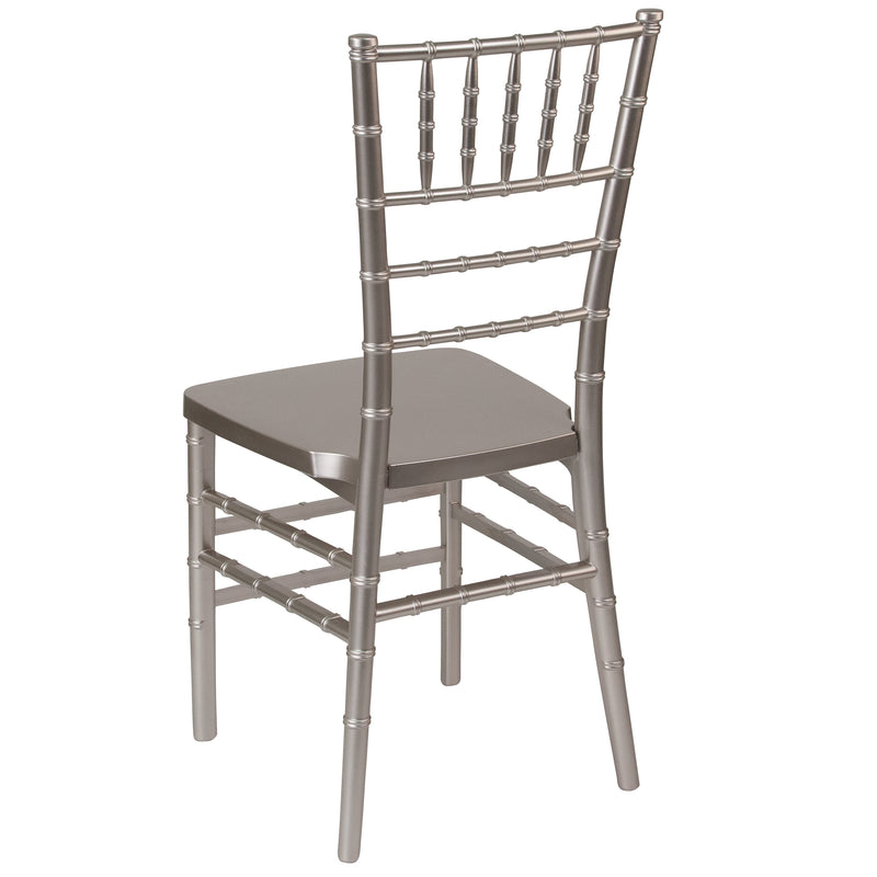 SINGLEWAVE PREMIUM Series Pewter Resin Stacking Chiavari Chair