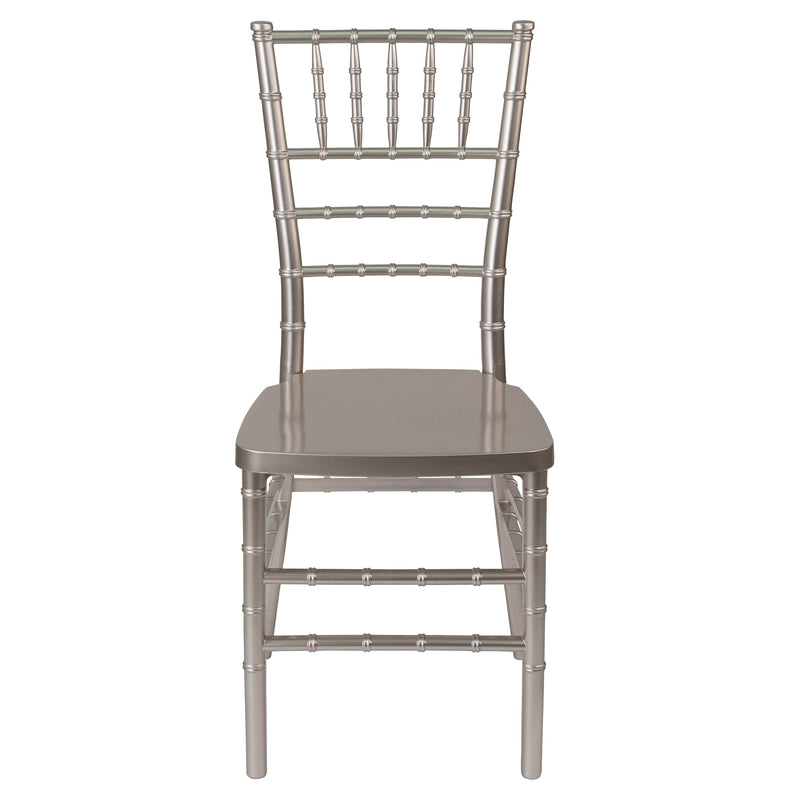 SINGLEWAVE PREMIUM Series Pewter Resin Stacking Chiavari Chair