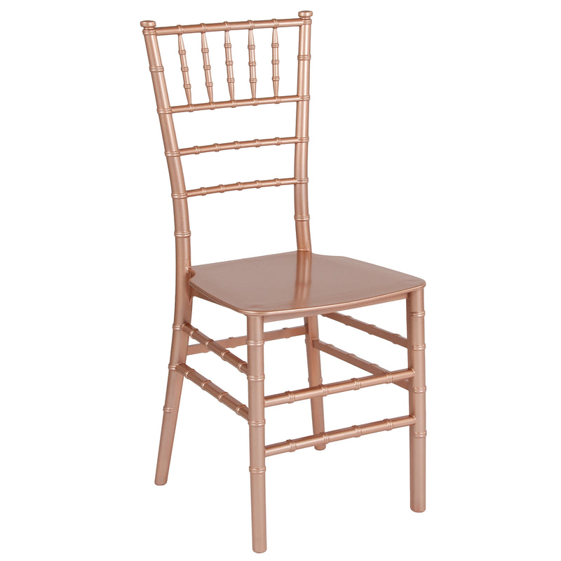 SINGLEWAVE Series Rose Gold Resin Stacking Chiavari Chair