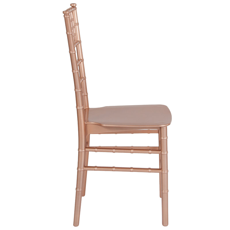 SINGLEWAVE Series Rose Gold Resin Stacking Chiavari Chair