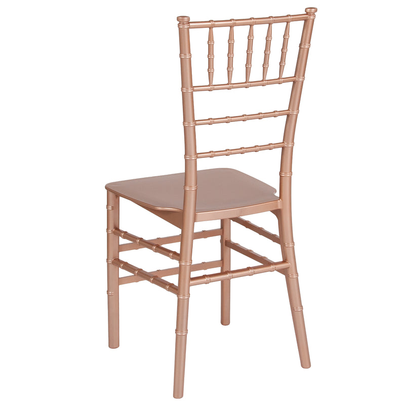 SINGLEWAVE Series Rose Gold Resin Stacking Chiavari Chair