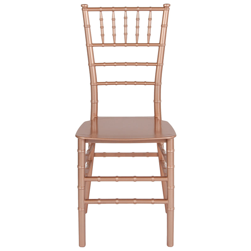 SINGLEWAVE Series Rose Gold Resin Stacking Chiavari Chair