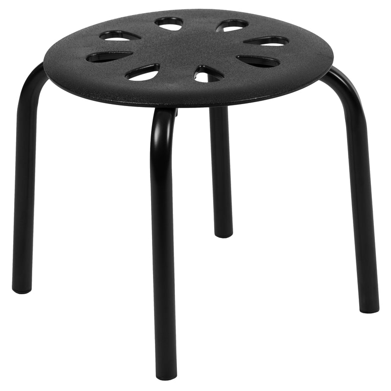 Plastic Nesting Stack Stools, 11.5"Height, Black (5 Pack)