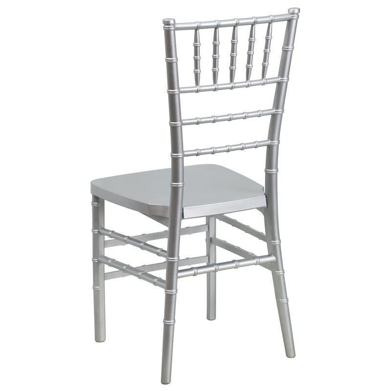 SINGLEWAVE PREMIUM Series Silver Resin Stacking Chiavari Chair