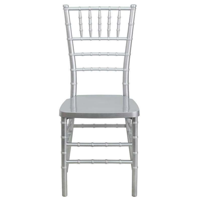 SINGLEWAVE PREMIUM Series Silver Resin Stacking Chiavari Chair