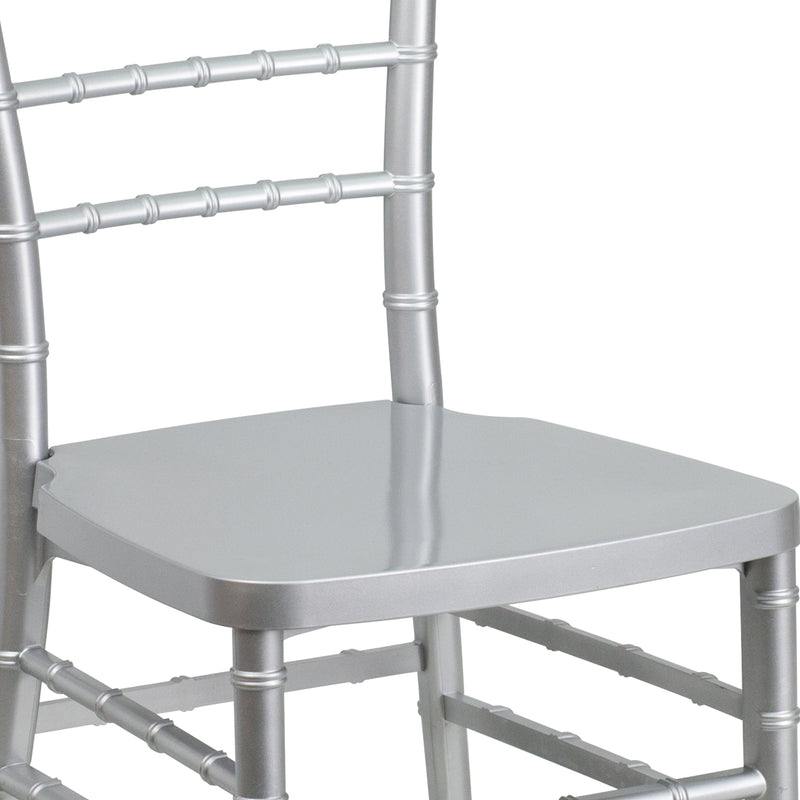 SINGLEWAVE PREMIUM Series Silver Resin Stacking Chiavari Chair