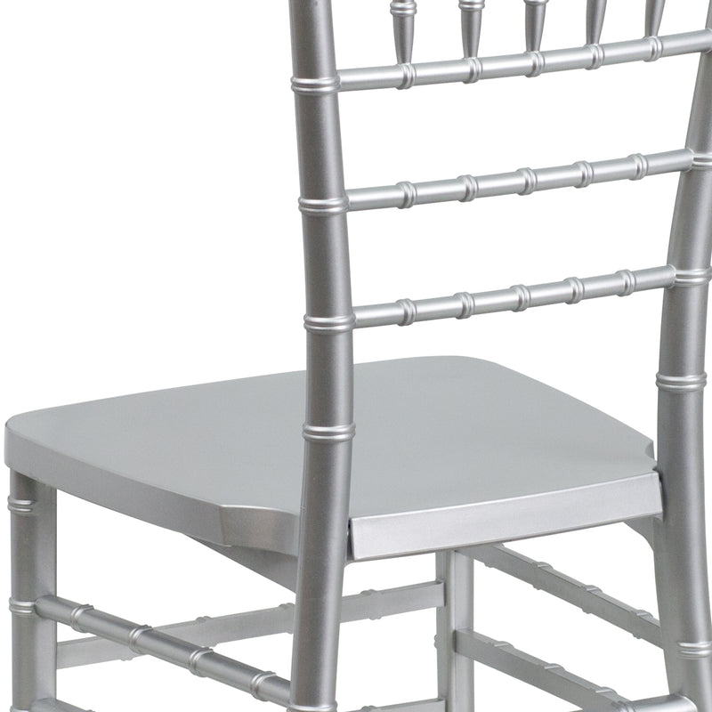 SINGLEWAVE PREMIUM Series Silver Resin Stacking Chiavari Chair