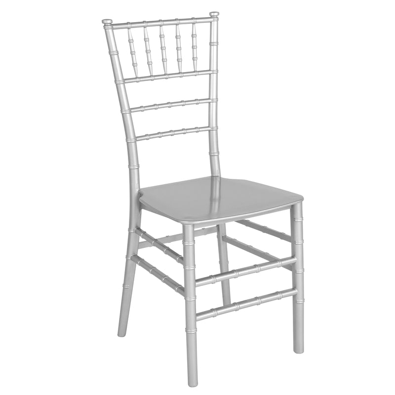 SINGLEWAVE Series Silver Resin Stacking Chiavari Chair