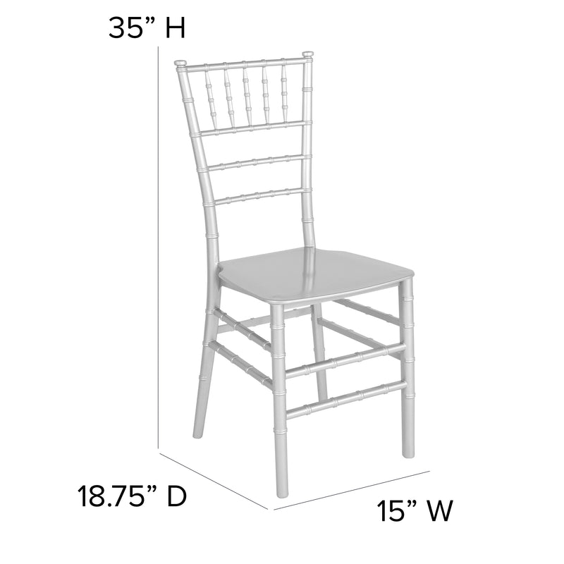 SINGLEWAVE Series Silver Resin Stacking Chiavari Chair