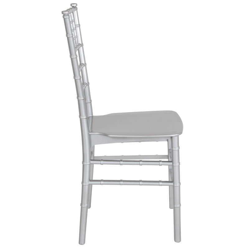 SINGLEWAVE Series Silver Resin Stacking Chiavari Chair