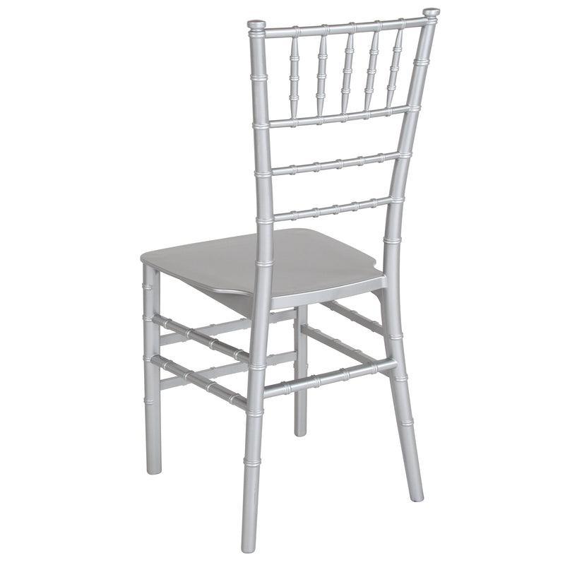 SINGLEWAVE Series Silver Resin Stacking Chiavari Chair