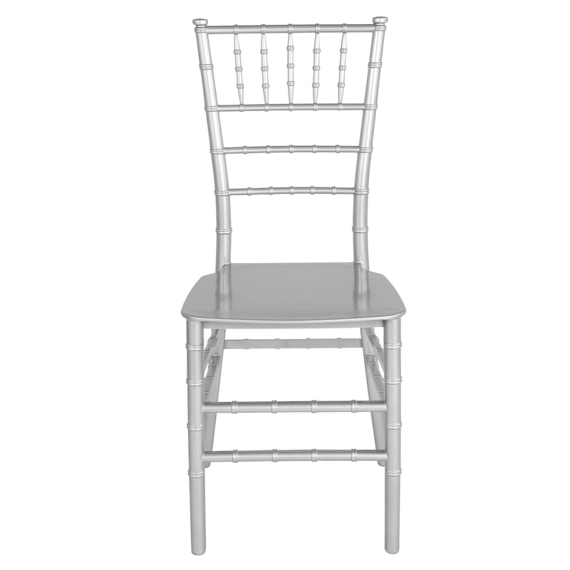 SINGLEWAVE Series Silver Resin Stacking Chiavari Chair