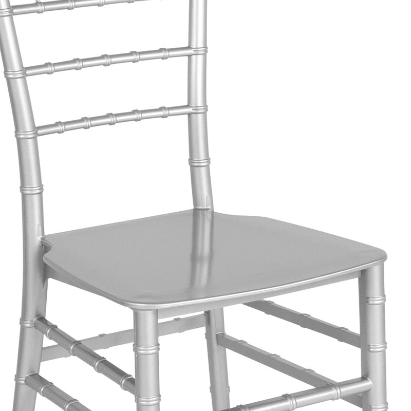 SINGLEWAVE Series Silver Resin Stacking Chiavari Chair