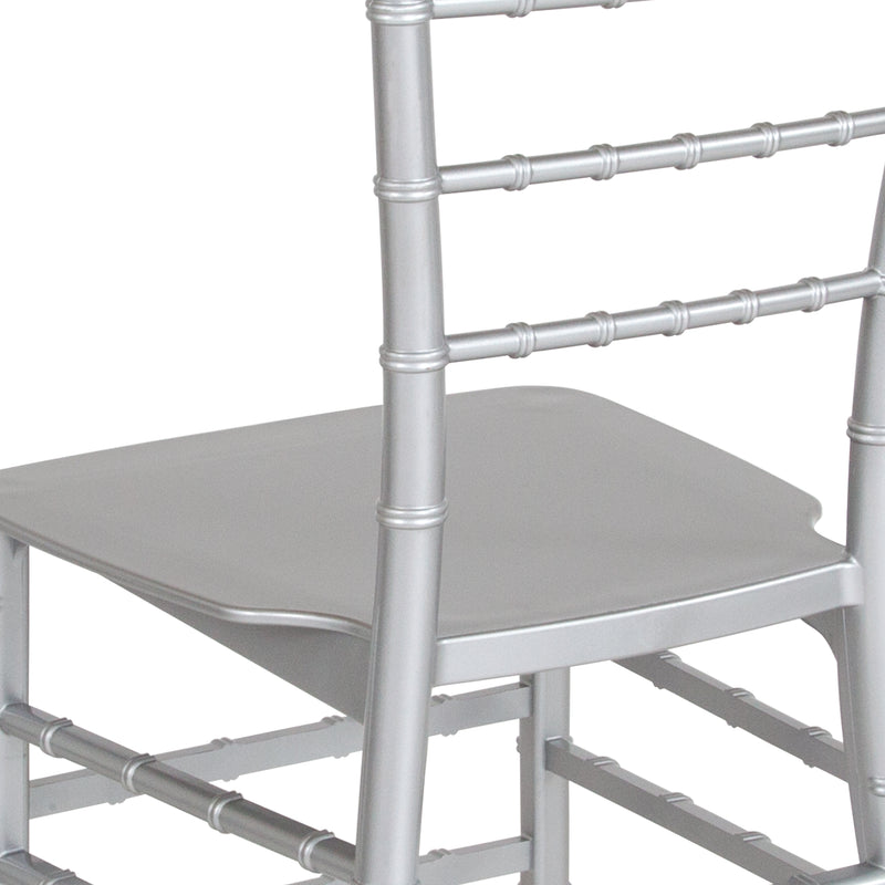 SINGLEWAVE Series Silver Resin Stacking Chiavari Chair