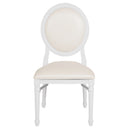 SINGLEWAVE Series 900 lb. Capacity King Louis Chair with White Vinyl Back and Seat and White Frame