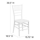 SINGLEWAVE PREMIUM Series White Resin Stacking Chiavari Chair