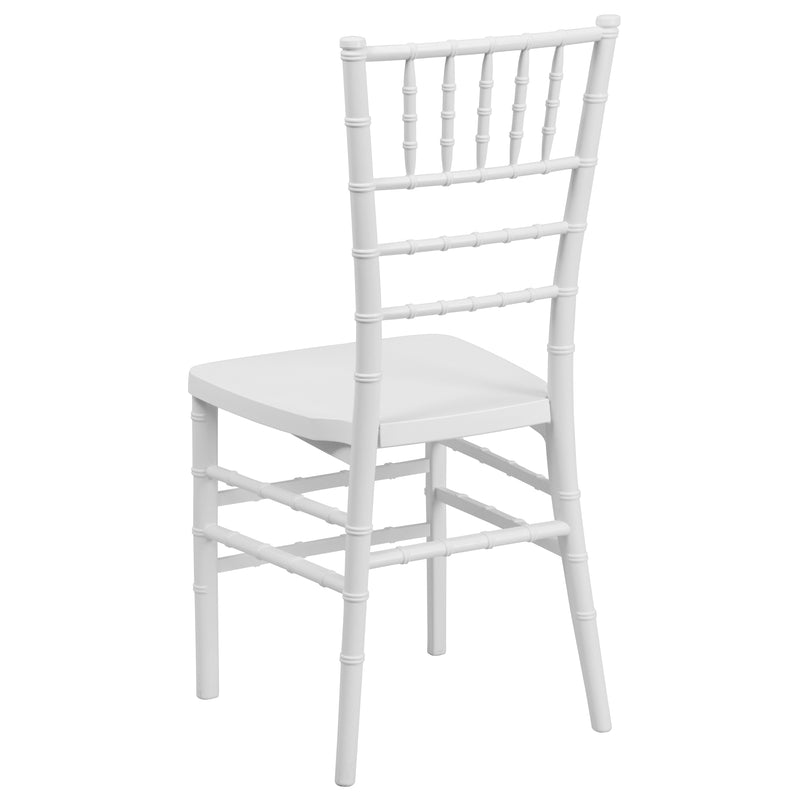 SINGLEWAVE PREMIUM Series White Resin Stacking Chiavari Chair