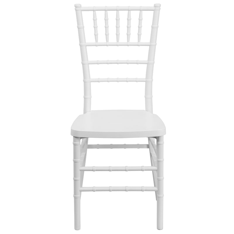 SINGLEWAVE PREMIUM Series White Resin Stacking Chiavari Chair