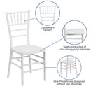 SINGLEWAVE PREMIUM Series White Resin Stacking Chiavari Chair