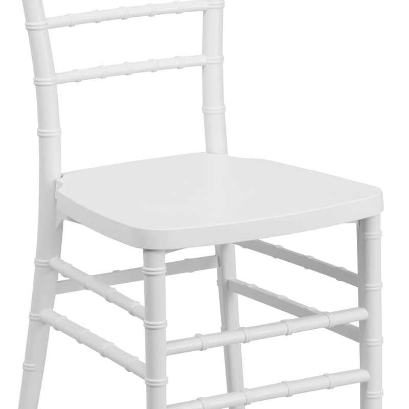 SINGLEWAVE PREMIUM Series White Resin Stacking Chiavari Chair