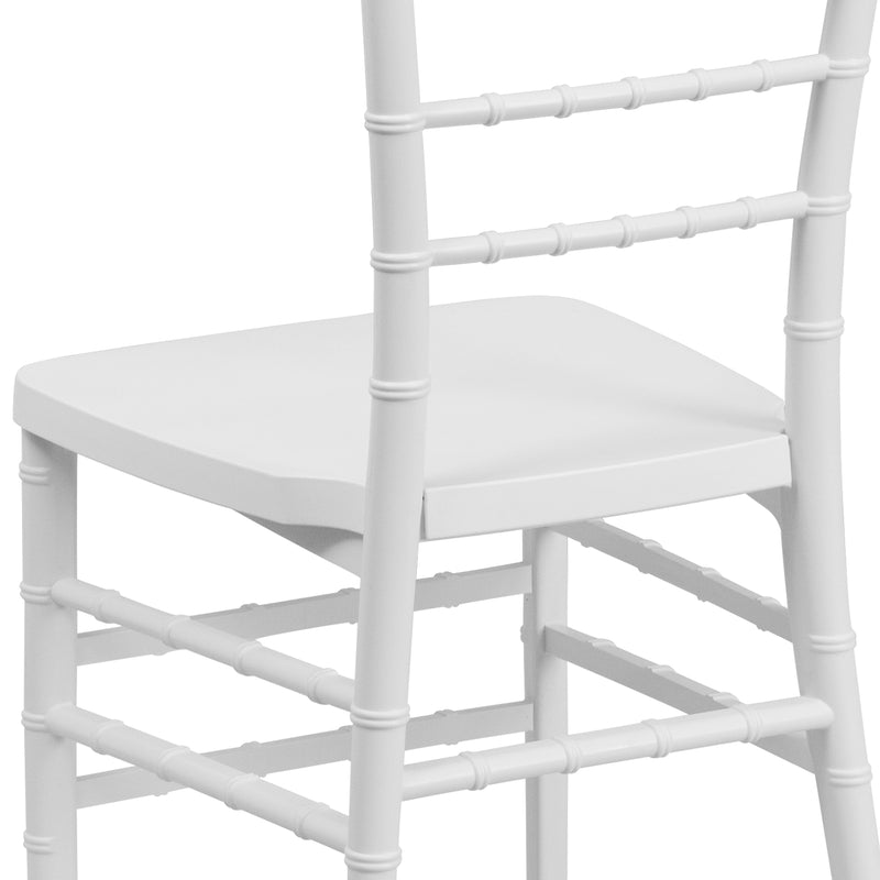 SINGLEWAVE PREMIUM Series White Resin Stacking Chiavari Chair