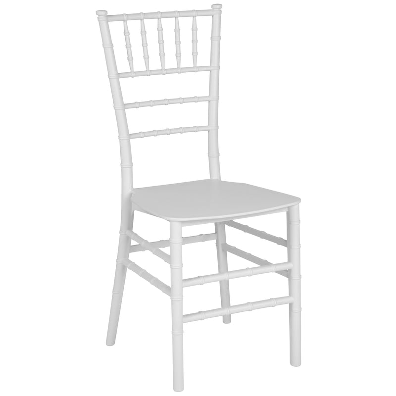 SINGLEWAVE Series White Resin Stacking Chiavari Chair