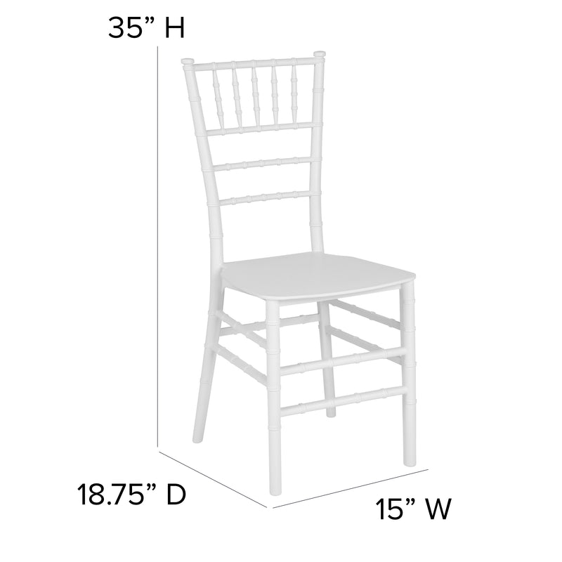 SINGLEWAVE Series White Resin Stacking Chiavari Chair