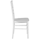 SINGLEWAVE Series White Resin Stacking Chiavari Chair