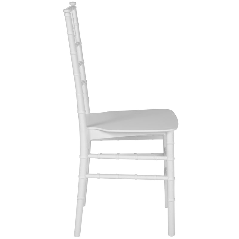 SINGLEWAVE Series White Resin Stacking Chiavari Chair