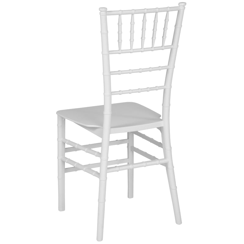 SINGLEWAVE Series White Resin Stacking Chiavari Chair