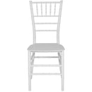 SINGLEWAVE Series White Resin Stacking Chiavari Chair