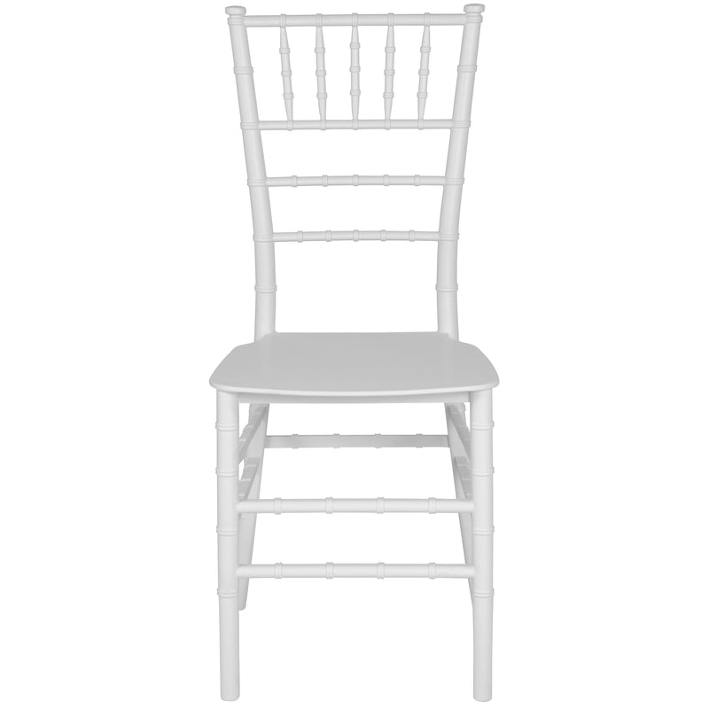 SINGLEWAVE Series White Resin Stacking Chiavari Chair